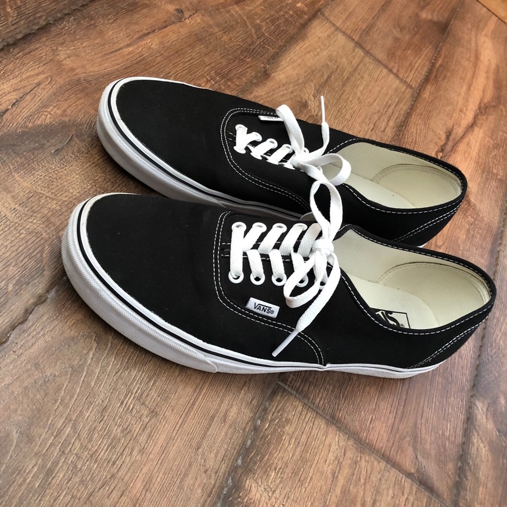Authentic classic Vans (black with white trim)